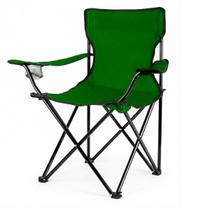 Cadeira de Pesca Dobrável com Porta Copos e Apoio de Braço 120kg Camping Portátil Verde