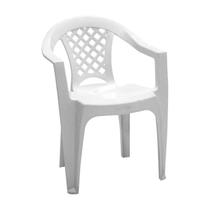 Cadeira de Plástico Branca Com Braço Tramontina Empilhável Iguape Até 154 Kg
