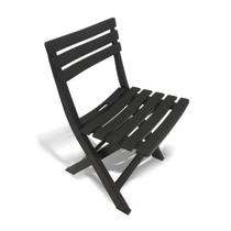 Cadeira de Plástico Dobrável Bistrô Preta Com Encosto Cadeira de Plástico Dobrável Bistrô Preta Com Encosto