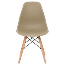 Cadeira de Plástico Elomio Eames 80025KD com Pés em Madeira - Bege