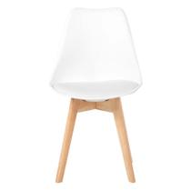 Cadeira de Plástico Elomio Eames 80033-BULK Estofada com Pés em Madeira - Branco