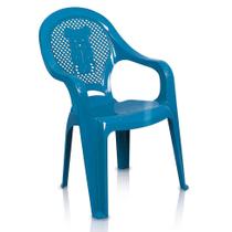 Cadeira de Plástico Infantil Decorada Azul - Mobly