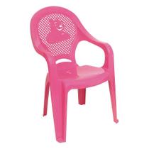 Cadeira de Plástico Infantil Decorada Rosa - Antares