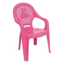 Cadeira De Plastico Infantil Poltrona Antares Rosa Kit 04