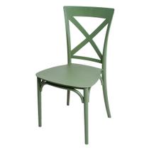 Cadeira De Plástico Polipropileno Cross Verde Com Pés Alumínio - Movelove