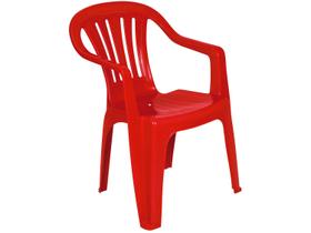 Cadeira de Plástico Vermelha com Braços Mor - Poltrona