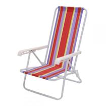 Cadeira de praia 4 posições de ferro marca MOR