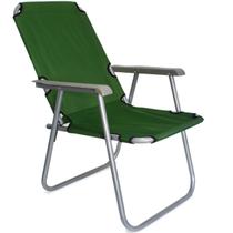 Cadeira De Praia Aço Dobrável Reclinável Poliéster Reforçada Alta 120kg - Idea