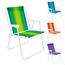 Cadeira De Praia Alta Aço Dobrável 110kg Cores Sortidas Cadeira De Praia Alta Aço Dobrável 110kg Cores Sortidas