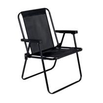 Cadeira De Praia Alta Aço Preta Mor 2059