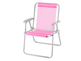 Cadeira de Praia Alta Alumínio Beach Premium Rosa