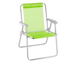 Cadeira de praia alta alumínio beach premium verde limão