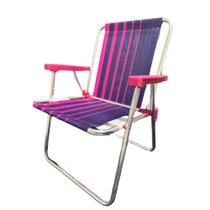 Cadeira de Praia Alta Alumínio Dobrável reforçada