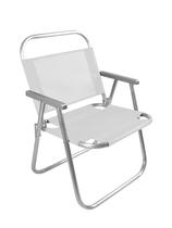 Cadeira de praia alta alumínio sentar reforçada 150kg