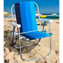 Cadeira de Praia Alta Botafogo em Alumínio Cores Diversas - Item Sortido