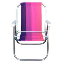 Cadeira de Praia Alta Botafogo em Alumínio Cores Diversas - Item Sortido