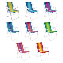 Cadeira de Praia Alta em Aço 110 kg Cores Variadas Mor