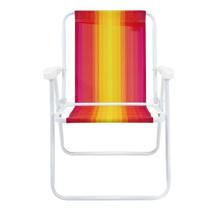 Cadeira De Praia Alta Em Aço MOR CORES VARIADAS NÃO TEM COMO ESCOLHER A COR