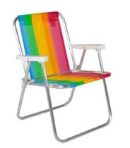 Cadeira de praia alta em aluminio
