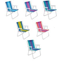 Cadeira de Praia Alta em Aluminio Cores Variadas Mor