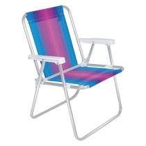 Cadeira De Praia Alta Em Alumínio Reforçada Verão 2101 Mor