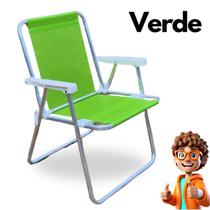 Cadeira de Praia Alta em Alumínio Tecido Sannet Liso Até 120Kg