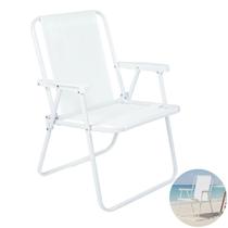 Cadeira de Praia Alta Piscina Jardim Aço Branca 110Kg - 2058 Mor Cadeira de Praia Alta Piscina Jardim Aço Branca 110Kg - 2058 Mor