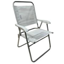 Cadeira De Praia Alta Sanete Encosto Alto Aluminio Ronchetti Cor Branco