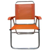 Cadeira De Praia Alta Sanete Encosto Alto Aluminio Ronchetti Cor Laranja Cadeira De Praia Alta Sanete Encosto Alto Aluminio Ronchetti Cor Laranja