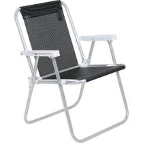 Cadeira de Praia Alta Sannet Aluminio Preta 023574 BEL