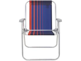 Cadeira de Praia Alta Tramontina Basic Samoa Azul Escuro e Laranja