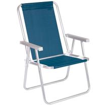 Cadeira de Praia Alumínio Alta Conforto Mor Sannet Azul