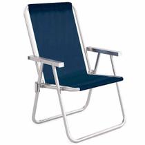 Cadeira de Praia Alumínio Alta Conforto Sanet Azul - MOR