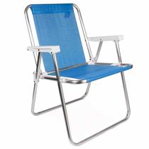 Cadeira de Praia Alumínio Alta Mor Sannet Azul
