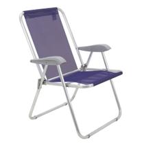 Cadeira de praia alumínio com assento roxo - Creta master - Tramontina