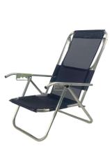 Cadeira de praia aluminio deitar alta 5 posições 100kg preto