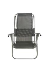 Cadeira de praia aluminio deitar alta reforçada 140 kg cinza