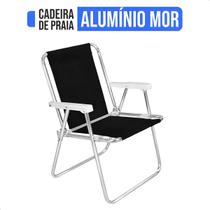 Cadeira de Praia Alumínio Mor Cor Preta Cadeira de Praia Alumínio Mor Cor Preta