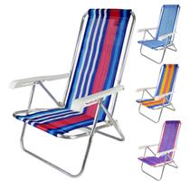 Cadeira de Praia Alumínio Reclinável 4 Posições 100kg