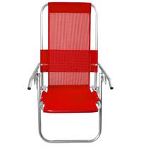 Cadeira de praia aluminio reclinável alta 110 kg-