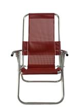 Cadeira de praia aluminio reclinável alta 110 kg