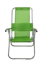 Cadeira de praia aluminio reclinável alta 110 kg- verde pistache