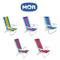 Cadeira de Praia Alumínio Reclinável Mor sortidas