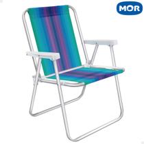 Cadeira De Praia Alumínio Reforçada 110kg Mor - Colorida