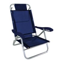Cadeira de Praia Alumínio Reforçada 5 Posições Banho de Sol Marinho Zaka 120 KG