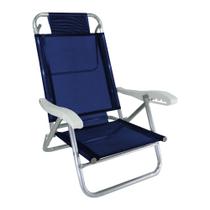 Cadeira de Praia Alumínio Reforçada 5 Posições Banho de Sol Marinho Zaka 120 KG
