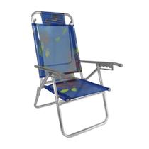 Cadeira de Praia Alumínio Reforçada 5 Posições Infinita UP Colors Peixe Zaka 120 KG