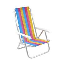 Cadeira de praia Bel reclinavél 8 posições de aluminio sortido