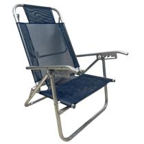 Cadeira De Praia Conforto Oversize Reclinavel 140kg Ronchetti Azul Marinho