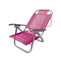 Cadeira de Praia Copacabana Reclinável 5 Posições Rosa CAD0683 Botafogo